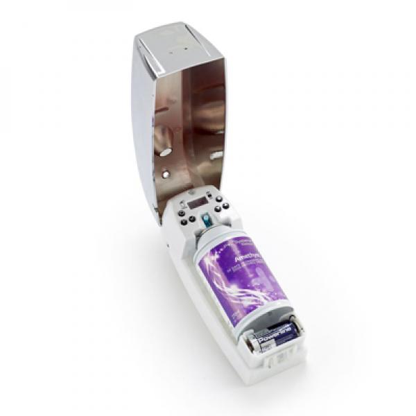 Duftspender P+L LCD frei programmierbar, verchromt, für 270 ml Raumduft-Dosen von Pelsis Washroom